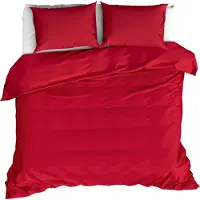 MOODIT Bettbezug, Basil Deep Red - 240 x 220 + (2x) 60 x 70 cm - Baumwolle