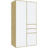 Xonox Garderobenschrank Schrank Falun | weiß / Artisan Eiche