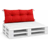 VBChome Palettenkissen für Europaletten Möbel Garten Balkon 12 Farben Schaumstoffflocken Füllung inkl. Befestigungsbänder Rot Rückenkissen 120 x 40 cm