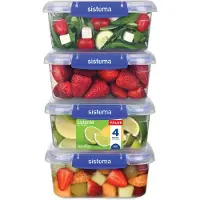 Sistema KLIP IT PLUS Frischhaltedosen-Set | 1 L | 4 luftdichte Behälter | Auslau