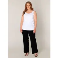 Base Level Curvy Tanktop "Style YANNE", Damen, Gr. 50, weiß, Jersey, Obermaterial: 87% Polyamid, 13% Elasthan, unifarben, regular fit hüftbedeckend, Rundhals, Tops Tanktop, in cleanem Look - unifarben
