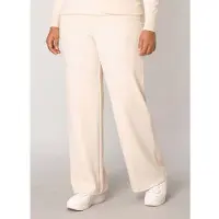 Base Level Curvy 1100000002199 "Arah", Damen, Gr. 48, Länge 32, beige (light beige), Web, Obermaterial: 97% Polyester, 3% Elasthan, unifarben, loose fit extralang, Hosen 1100000002199, Große Größen