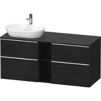 Duravit D-Neo Konsolenwaschtischunterbau wandhängend (Ausschnitt links), 1400x664x550mm, 2 Auszüge, 2 Schubkästen, 2 offene Fächer, mit Griff chrom, DE4970L10160000