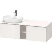 Duravit D-Neo Konsolenwaschtischunterbau wandhängend (Ausschnitt links), 1400x459x550mm, 2 Auszüge, 2 offene Fächer, mit Griff Edelstahl gebürstet, DE4950L70220000