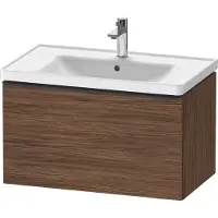Duravit D-Neo Waschtischunterbau wandhängend, 784x440x452mm, 1 Auszug, mit Griff Diamantschwarz, DE42550BD210000, Farbe: Nussbaum Dunkel Matt Dekor