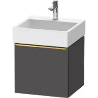 Duravit D-Neo Waschtischunterbau wandhängend, 484x440x442mm, 1 Auszug, mit Griff Gold poliert, DE4270034490000, Farbe: Graphit Matt Dekor