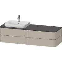 Duravit Happy D.2 Plus Konsolenwaschtischunterbau wandhängend, 1600x550 mm, 4 Schubkästen, für Aufsatzbecken Position links, HP4973L60600010