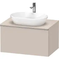 Duravit D-Neo, Konsolenwaschtischunterbau wandhängend, 800x459x550mm, 1x Auszug, mit Griff Edelstahl gebürstet, DE4947070910000, Farbe: Taupe Matt Dekor