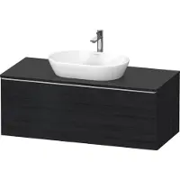 Duravit D-Neo, Konsolenwaschtischunterbau wandhängend, 1200x459x550mm, 1x Auszug, mit Griff Edelstahl gebürstet, DE4949070160000, Farbe: Eiche Schwarz Dekor