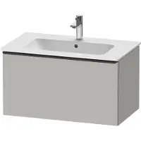 Duravit D-Neo Waschtischunterbau wandhängend, 810x440x462mm, 1 Auszug, mit Griff Diamantschwarz, DE42620BD070000, Farbe: Betongrau Matt Dekor