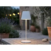 FH Lighting LED-Akku-Tischlampe Cosenza 2.0 Höhe 34cm sandweiß