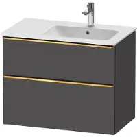 Duravit D-Neo Waschtischunterbau wandhängend, 810x625x462mm, 1 Auszug, 1 Schubkasten, mit Griff Gold poliert, DE4367034490000, Farbe: Graphit Matt Dekor