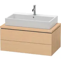 Duravit L-Cube Waschtischunterbau für Konsole, wandhängend, 2 Schubkästen, 920x400x547mm, LC581803030, Farbe: Eiche Natur Dekor