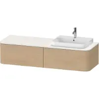 Duravit Happy D.2 Plus Konsolenwaschtischunterbau wandhängend, 1600x550 mm, 2 Auszüge, für Aufsatzbecken Position rechts, HP4944R71710010, Farbe: Mediterrane Eiche Echtholzfurnier mit Innenbeleuchtung