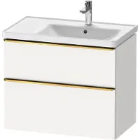 Duravit D-Neo Waschtischunterbau wandhängend, 784x625x452mm, 1 Auszug, 1 Schubkasten, mit Griff Gold poliert, DE4358034180000, Farbe: Weiß Matt Dekor