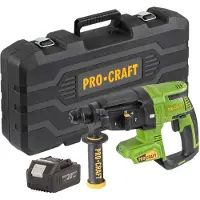 Procraft PHA40bb-c Akku Bohrhammer 20 V 2,6 J SDS plus Brushless + 1x Akku 4,0 Ah + Koffer - ohne Ladegerät