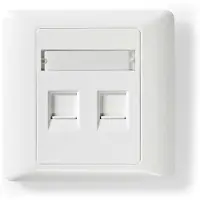 Nedis CCGB89760WT Netzwerk-Keystone-Frontplatte RJ45 2-Port ABS Weiß