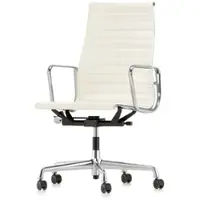 Vitra Bürodrehsessel Alu-Chair weiß, Designer Charles & Ray Eames, 58.5x101-113x58-72 cm