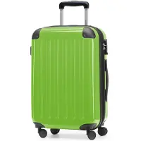 Hauptstadtkoffer Alex - Handgepäck Hartschalen-Koffer Flugzeug erweiterbar Kabinen-Trolley Carry-On Hand Luggage Hardcase, 4 Rollen, 55 cm, 42 L,Apfelgrün