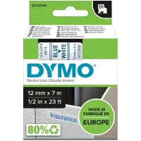 Dymo Schriftbandkassette D1 45014, 12 mm breit, weiß/blau
