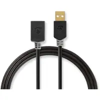 Nedis CCBW60010AT30 USB-Kabel USB 2.0 USB-A Stecker auf Buchse 3 m PVC Anthrazit