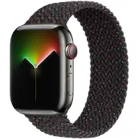 Apple Geflochtenes Solo Loop für Watch | 44/45/46/49 mm - Größe 3 - Black Unity