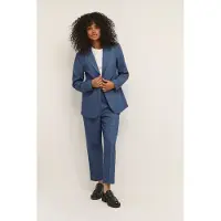 Kaffe Blusenblazer "Damen Blazer KASAKURA", Damen, Gr. 46, blau (vintage indigo), Obermaterial: 77% Polyester PES. 18% Viskose CV. 5% Elasthan EL., Blazer Blusenblazer