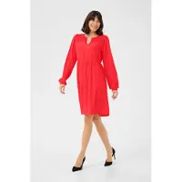 Kaffe Midikleid "Damen Kleid KAlinda", Damen, Gr. 42, N-Gr, rot (true rot), Obermaterial: 100% Polyester PES., Kleider Midikleid