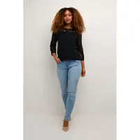 Cream Bluse mit kurzen Ärmeln, normale Passform black