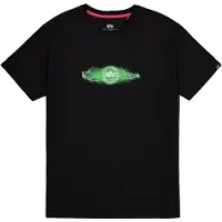 Alpha industries T-Shirt "Lightning T-Shirt", Herren, Gr. S, grün (schwarz, poisongrün), Obermaterial: 100% Baumwolle, Shirts T-Shirt