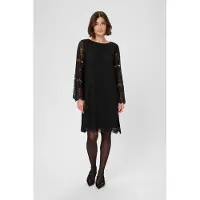 Culture Midikleid "Kleid CUcroba", Damen, Gr. S, N-Gr, schwarz, Obermaterial: 60% Baumwolle CO. 40% Polyamid PA., Kleider Midikleid