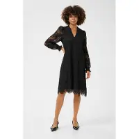 Culture Midikleid "Kleid CUbellis", Damen, Gr. XS, N-Gr, schwarz, Obermaterial: 70% Nylon NY. 30% Baumwolle CO., Kleider Midikleid