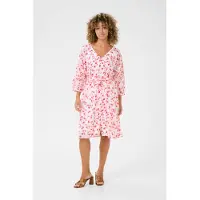 Cream Midikleid "Kleid CRGiselle", Damen, Gr. 44, N-Gr, pink (pink rot flower), Obermaterial: 75% Viskose CV. 25% Nylon NY., Kleider Midikleid