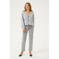 Cream Strickjacke "Damen Strickjacke CRHoliday", Damen, Gr. L-XL, grau (light grau melange), Obermaterial: 100% Polyester PES., Strickjacken Strickjacke