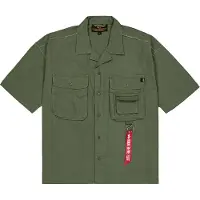 Alpha industries Print-Shirt "Aloha Safari Shirt", Herren, Gr. XL, grün (schwarz olive), Obermaterial: 80% Baumwolle, 20% Viskose, Shirts Print-Shirt