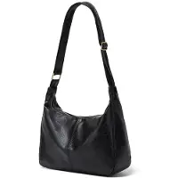 OEM PU-Schachtel mit verstelbarer Riem - Halbmond-Tasche für Damen - Crossbodytas für den Alltag - Schwarz - Kunstleder - passt zu Handy, Powerbank, Kosmetik usw.