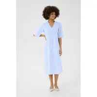 Culture Midikleid "Kleid CULOBY", Damen, Gr. XS, N-Gr, blau (ultramarine), Obermaterial: 70% Baumwolle CO. 27% Nylon NY. 3% Elasthan EL., Kleider Midikleid