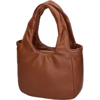 Gave Lux Virna Handtasche aus echtem Nappa-Leder Abnehmbare Schulterriemen Italy Taupe Mediun UNICA 17x24x8 cm