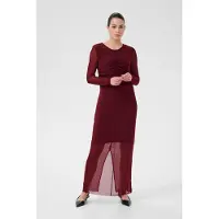 Kaffe Midikleid "Kleid KAchai", Damen, Gr. M, N-Gr, rot (windsor wine), Obermaterial: 94% Polyamid PA. 6% Elasthan EL., Kleider Midikleid
