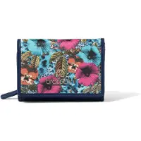 Braccialini Damenbrieftasche Animalier-Muster Dunkelgrün Druckknopf Reißverschluss Multicolored UNICA 14x10x3.5 cm B17385-UNICO
