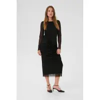 Culture Midikleid "Damen Kleid CUbingo", Damen, Gr. M, N-Gr, schwarz, Obermaterial: 95% Polyester PES. 5% Elasthan EL., Kleider Midikleid