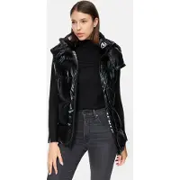 Trueprodigy Steppweste "Darko F Reflektierender Innenkragen Kapuze extra große Seitentaschen", Damen, Gr. XS, schwarz, Obermaterial: 100% Polyester PES., slim fit, Westen Steppweste