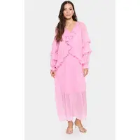Saint tropez Midikleid SAINT TROPEZ "Damen Kleid JacelynSZ", Damen, Gr. XS, N-Gr, pink (begonia pink), Obermaterial: 100% Polyester PES., Kleider Midikleid