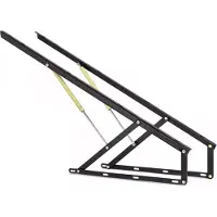 Happyment Bedlift Mechanismus - Pneumatische Gasfeder - Boxbett & Sofa Aufbewahrung - 152?cm - Schwarz