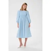 Kaffe Midikleid "Damen Kleid KAmona", Damen, Gr. 36, N-Gr, weiß (weiß blau stripe), Obermaterial: 100% Baumwolle CO., Kleider Midikleid