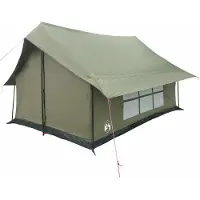 vidaXL Hütten-Zelt Armeegrün 340 x 246 x 210 cm Polybaumwolle