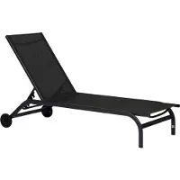 Ebuy24 Halfdan Sonnenliege 5 Positionen mit Rädern schwarz.