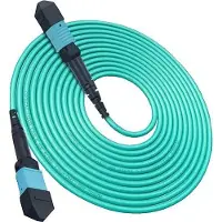 Elfcam - Glasfaserkabel MPO Buchse auf MPO Buchse, 8 Fasern Multimode OM3 50/125um LSZH, Verbindung 40G/100G, Typ B 5M