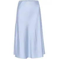 St. Tropez Midirock SAINT TROPEZ "Damen Rock DisaSZ", Damen, Gr. L, blau (chambray blau), Obermaterial: 97% Polyester PES. 3% Elasthan EL., Röcke Midirock