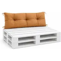 VBChome Palettenkissen für Europaletten Möbel Palettenauflage Garten Balkon 12 Farben mit Schaumstoffflocken Füllung Hellbraun Rückenkissen 120 x 40cm